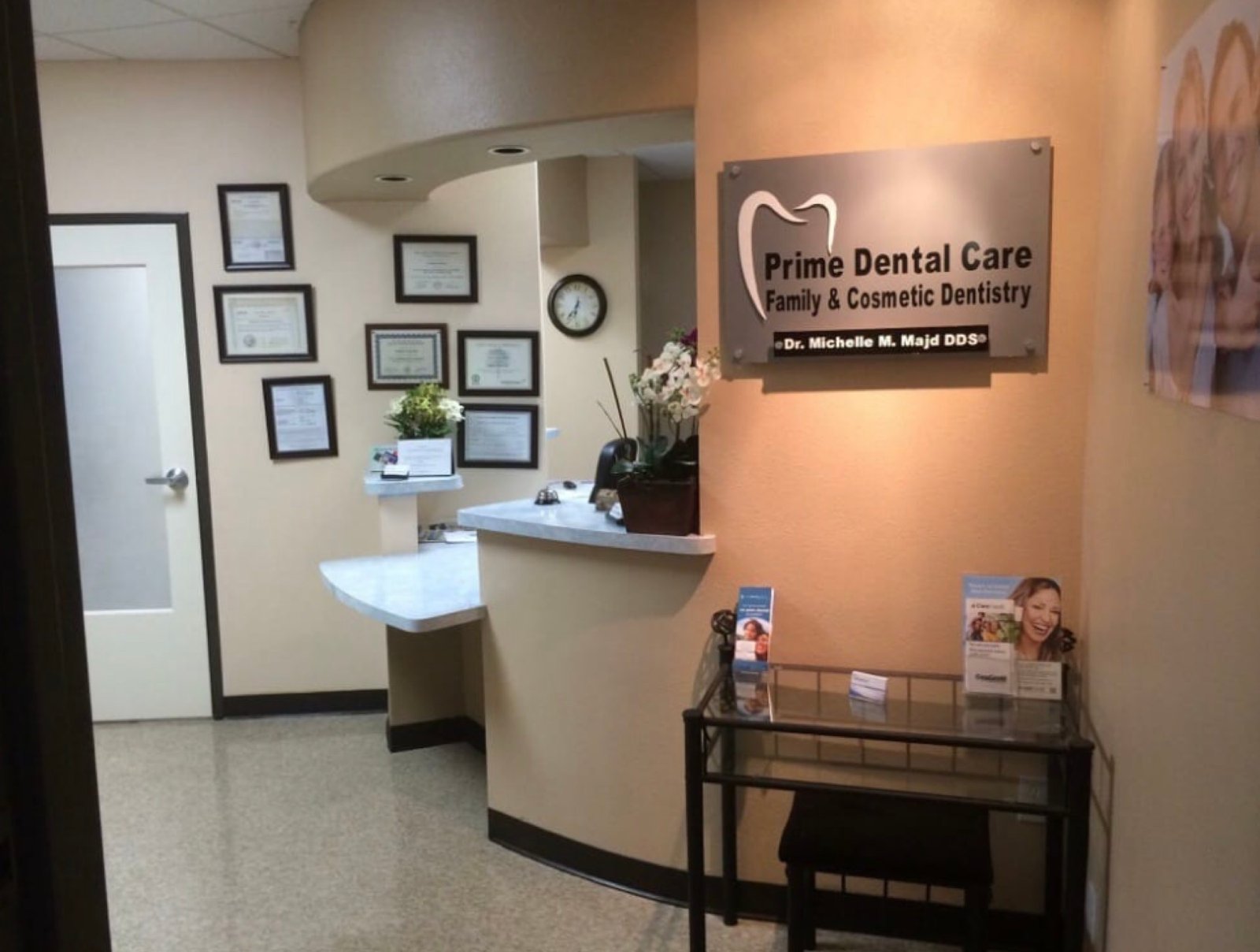 Reception area at Prime Dental Care